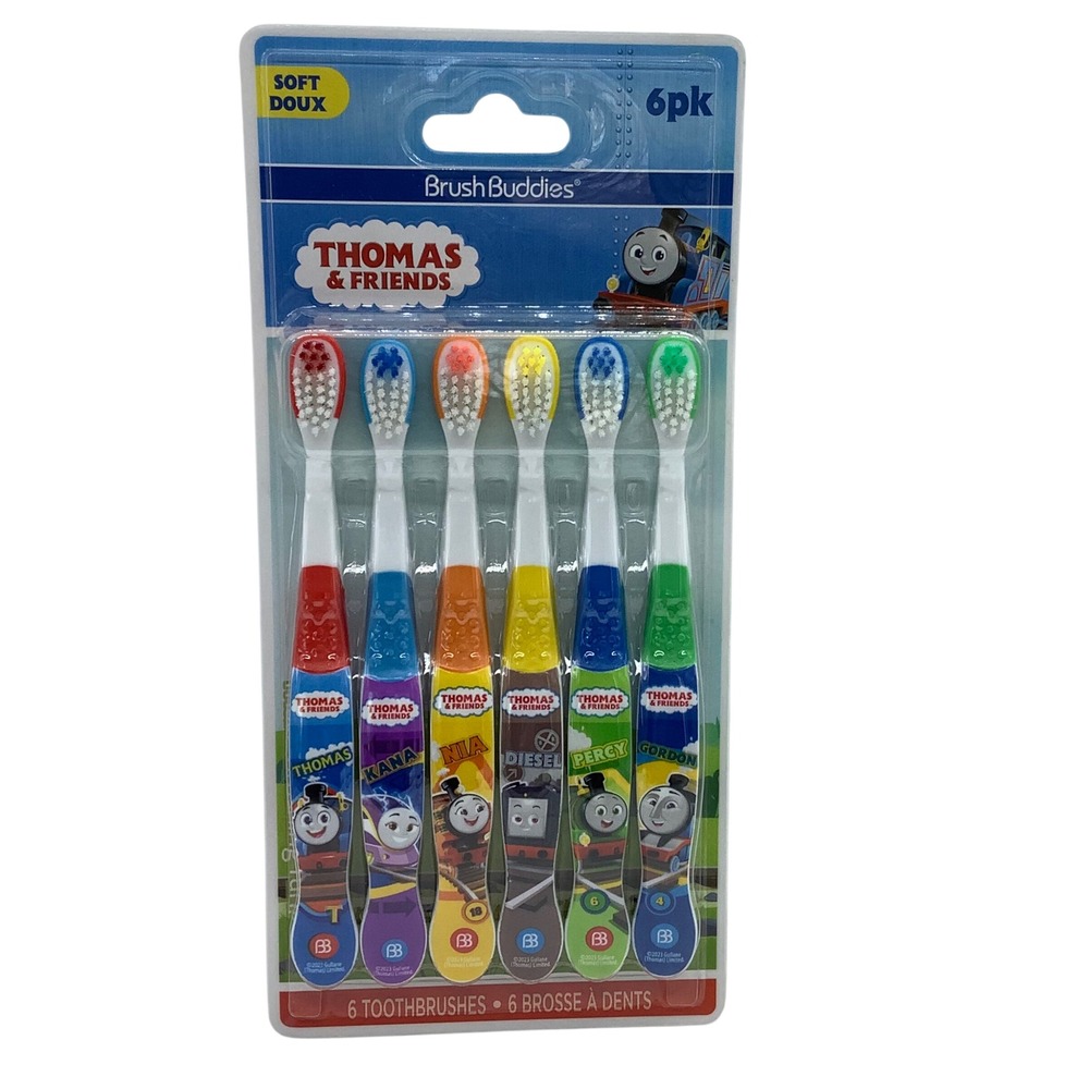 Brush Buddies Thomas & Friends Kids Soft Toothbrushes 6pk Multi-Color 84269-24‎